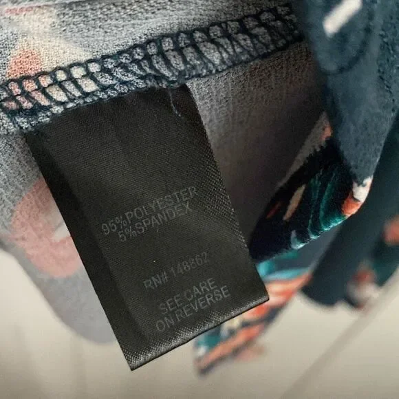 Torrid Green Floral Wrap Front V Neck Blouse Short Sleeve Size 1 MISSING TIE - Picture 8 of 8